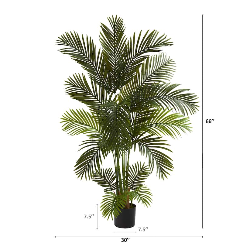Artificial Palm Tree Indoor Outdoor 5.5ft Realistic Greenery Home Office Decor - Green - 51-60 Inches