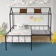 preview thumbnail 2 of 7, Twin Size Sturdy Metal Frame Playhousebed with Seating Area,Easy Sssemble,Exclusive Space for Them During the Playtime.