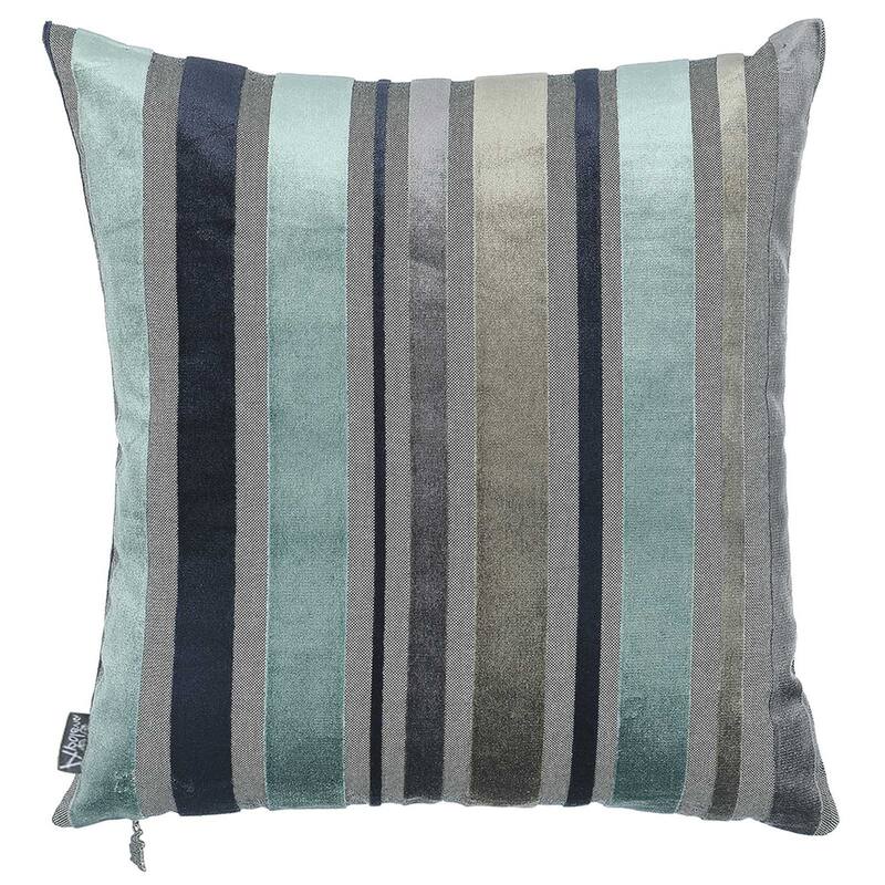 Set Of 2 Blue Variegated Stripe Decorative Pillow Covers