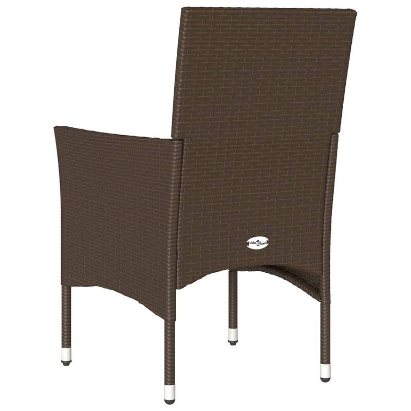 vidaXL Patio Chairs with Cushions 2 pcs Poly Rattan