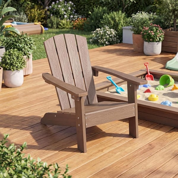 slide 2 of 9, Kids Adirondack Chair Plastic Toddler Lawn Chair with Ergonomic Seat