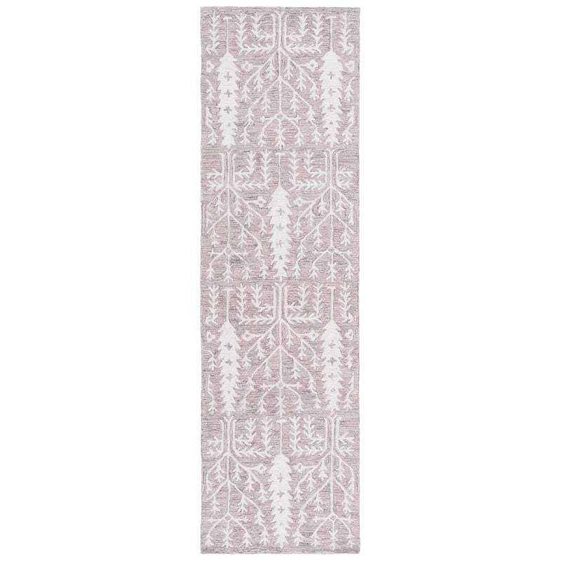SAFAVIEH Handmade Jardin Timotea Wool Rug - 2'3" x 8' Runner - Purple/Ivory