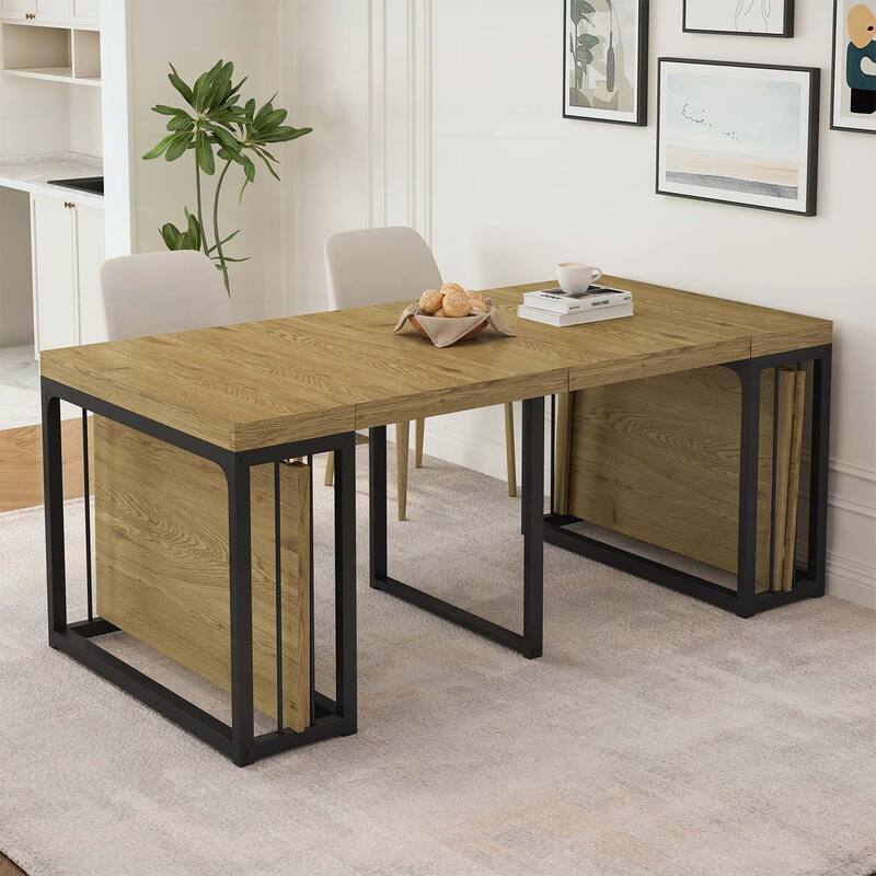 Space-Saving Wood Dining Table for Kitchen/Dining Room/Living Room - Oak