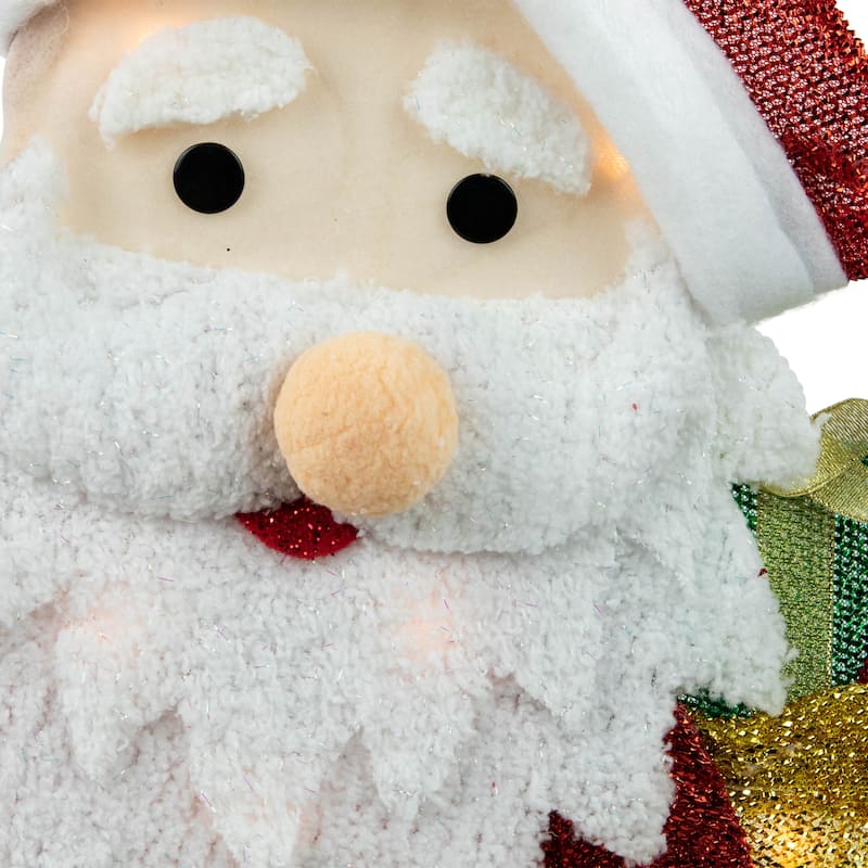 32" Red White Lighted Waving Santa Gifts Christmas Outdoor Decoration