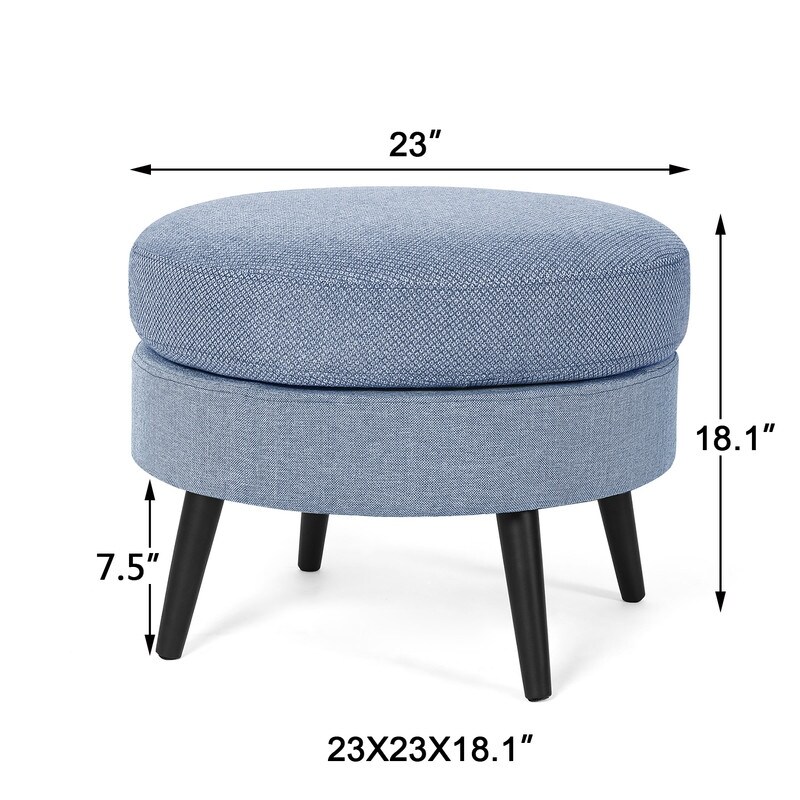 Adeco 23 Ottoman Fabric Round Foot Rest Stool - Bed Bath & Beyond -  30562474