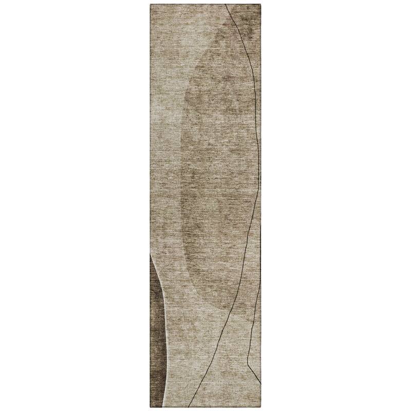 Machine Washable Indoor/ Outdoor Chantille Modern Abstract Rug
