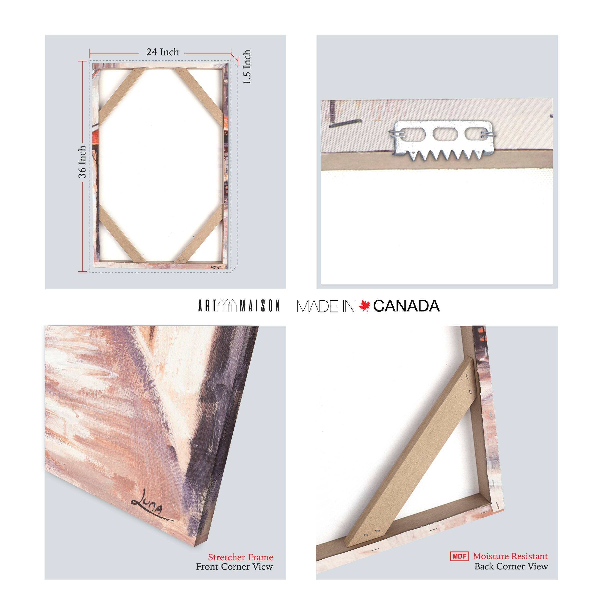 ArtMaison Canada. Yellow Bicycle 24 x 36inch Canvas Wall Art Print