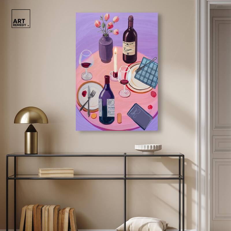 Lavender Haze Dinner Canvas by Art Remedy, Gallery Wrapped
