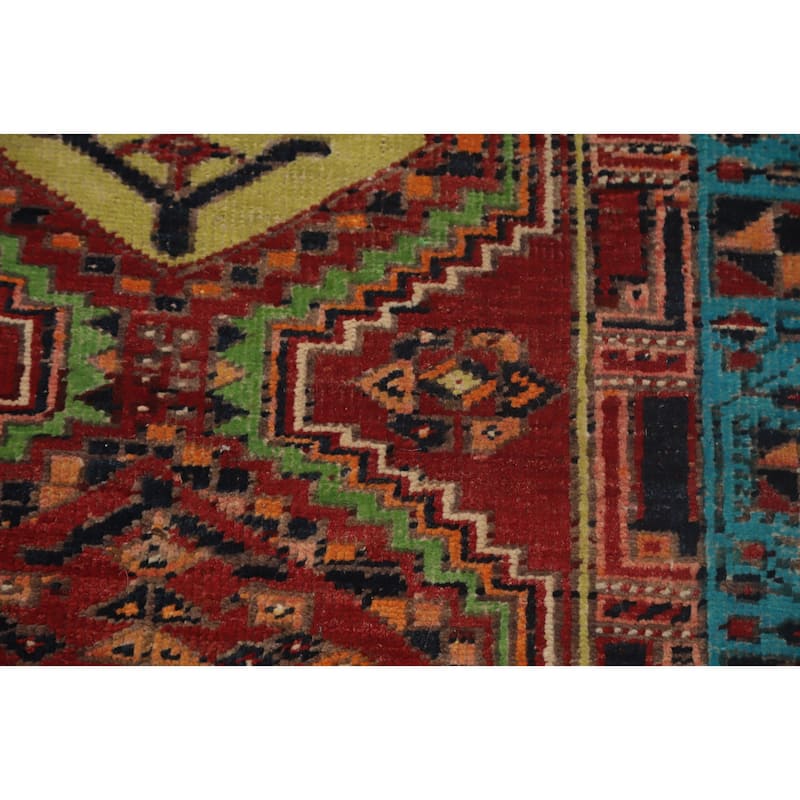 Hand Knotted Oriental 100% Wool Carpet Traditional Tribal Red Ardebil Runner Rug - 10' 6'' X 3' 0''