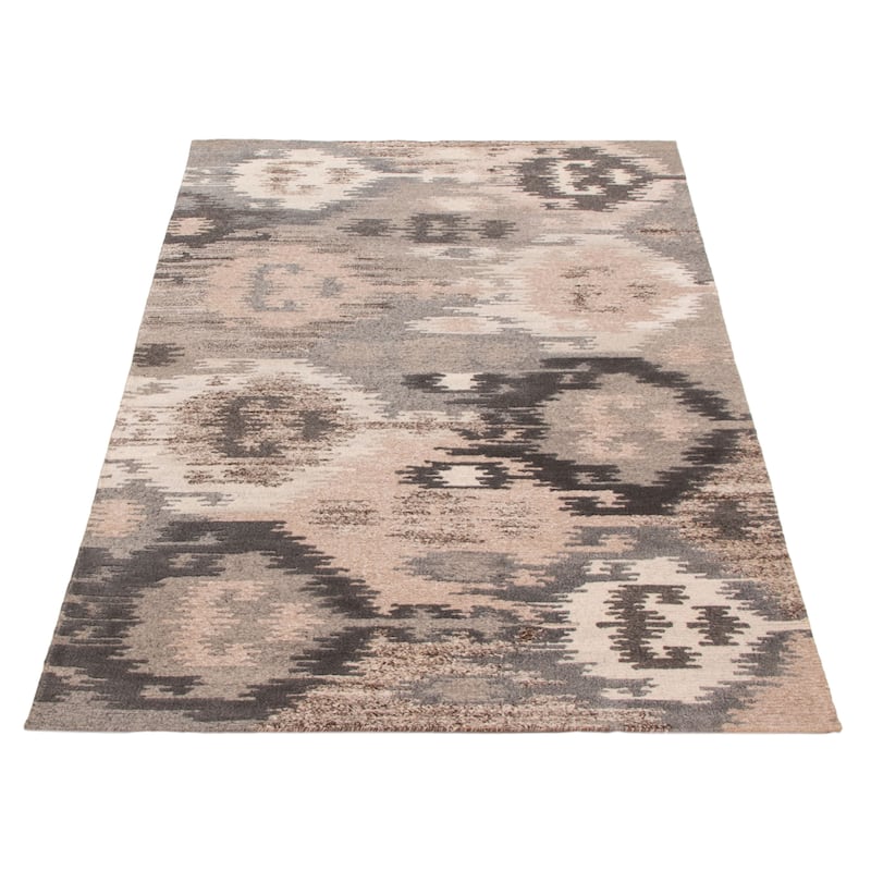 ECARPETGALLERY Hand-knotted Tangier Grey Wool Rug - 4'11 x 7'8