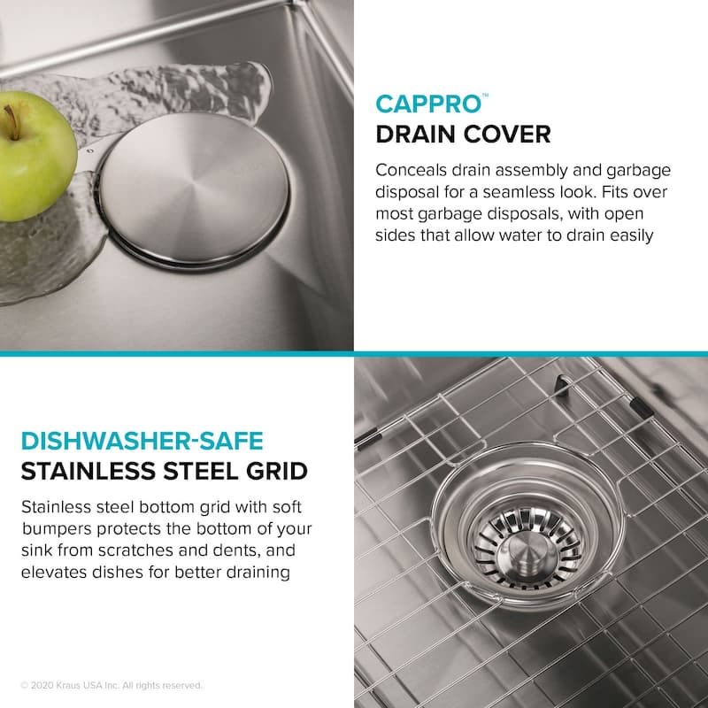 Kraus Standart PRO 22" Undermount Single Basin Stainless Steel Kitchen