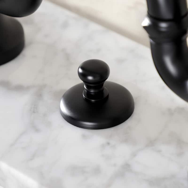 French Country Bridge Bathroom Faucet with Brass Pop-Up