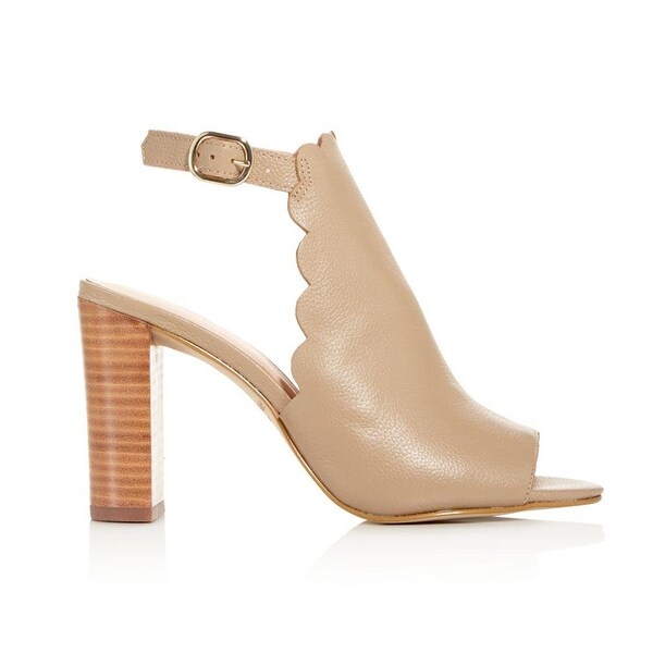 scalloped block heels