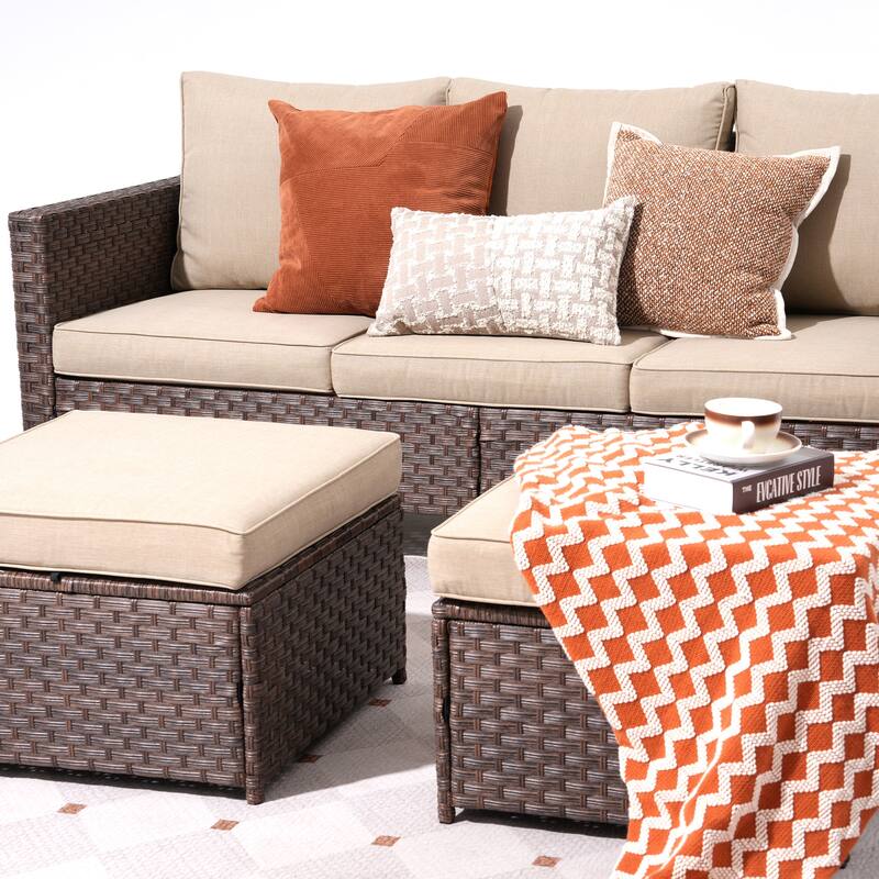 6-piece Outdoor Sectional Sofa Set Patio Furniture Set