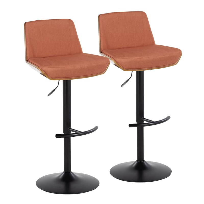 Carson Carrington Clemens Adjustable Bar Stool with Rounded T Footrest (Set of 2)