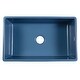 preview thumbnail 3 of 8, Austen Matte Blue Fireclay 30" Single Bowl Farmhouse Apron Front Undermount Kitchen Sink and Drain