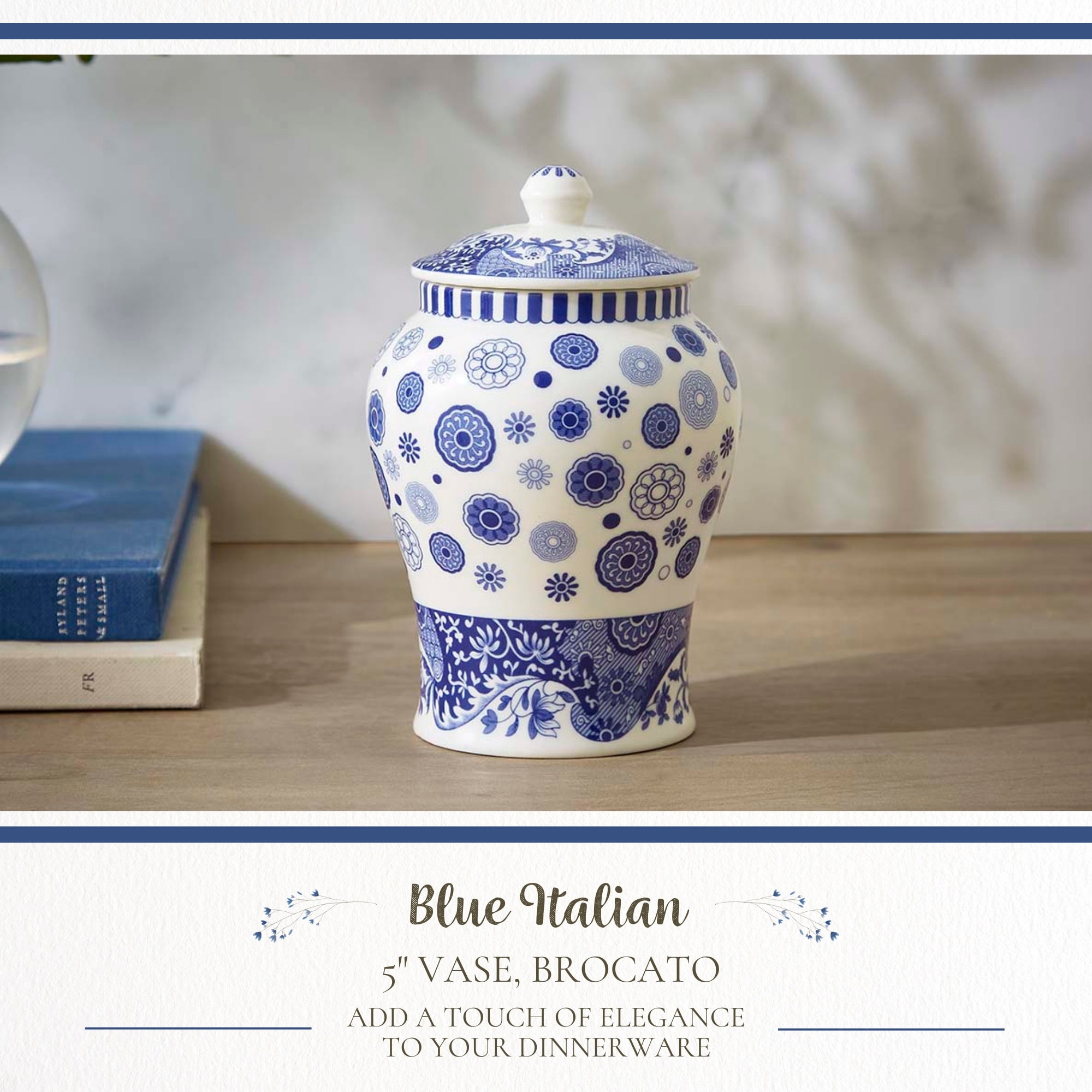 Spode Blue Italian Vase - On Sale - Overstock - 42894649