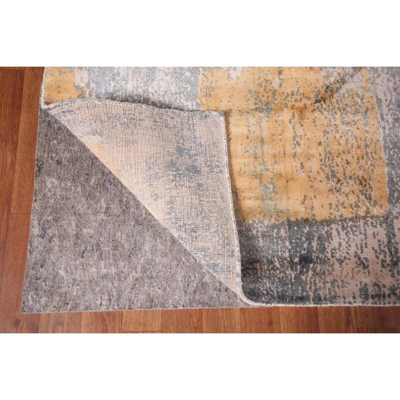 Contemporary Abstract Indian Area Rug Handmade Wool Carpet - 8'0" X 9'8"