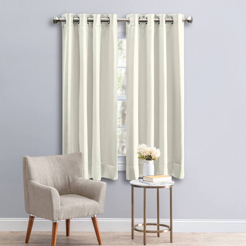 Ultimate Blackout 36-inch Short Length Grommet Curtain Panel - 56"w x 36"l - Ivory