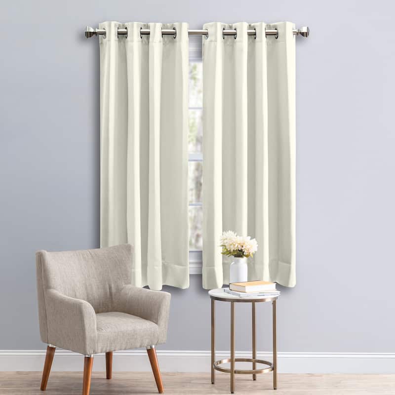 Ultimate Blackout 45-inch Short Length Grommet Curtain Panel - 56"w x 45"l - Ivory