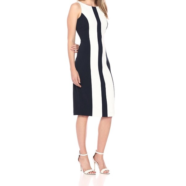 Shop Ivanka Trump White Womens Colorblock Sheath Dress Free Shipping