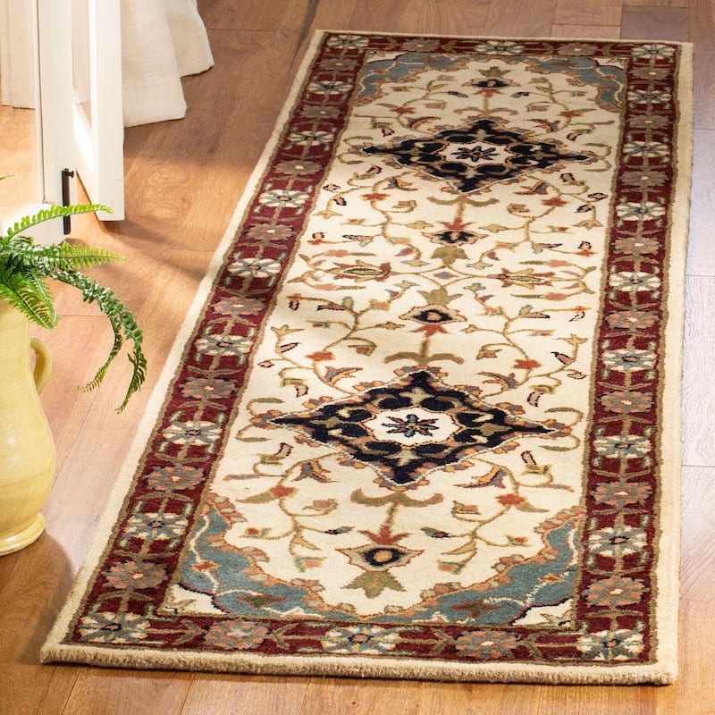 SAFAVIEH Handmade Heritage Harmony Stripe Traditional Oriental Wool Rug