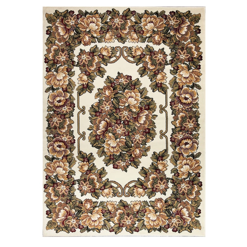 Liora Manne Aurora Aubusson Indoor Rug Ivory 5'3"' x 7'6" - 5'3"' x 7'6" - Ivory
