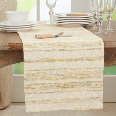 Table Runner With Striped Woven Design