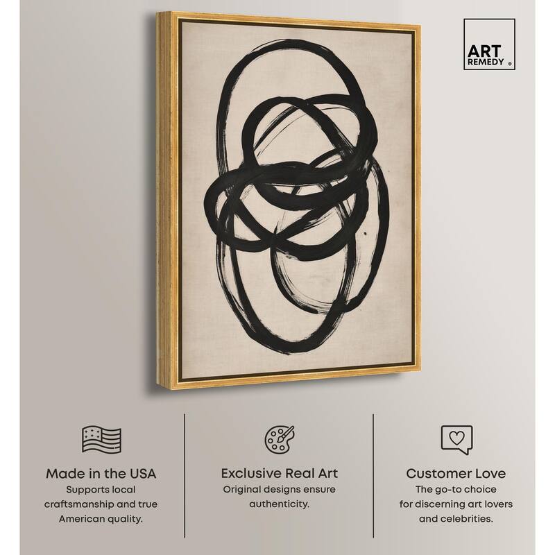 Beige Black I Canvas by Art Remedy