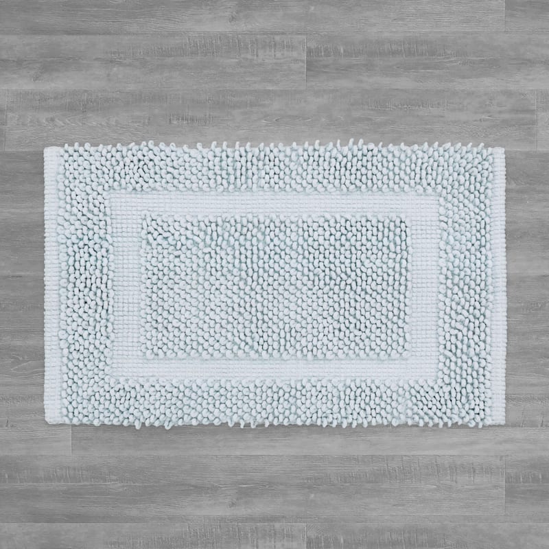 Sophie Border Ultra-plush Chenille Non-Slip Cotton Bath Mat