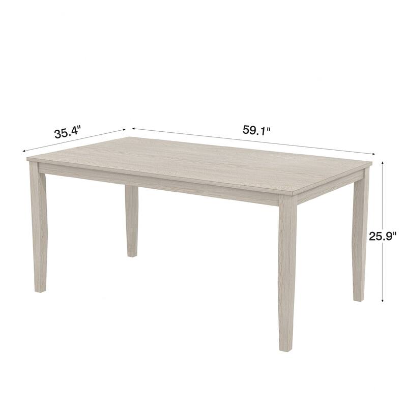 Javlergo 67 Inch Modern Wood Dining Table, Solid Wood Rectangular Dining Table for Kitchen