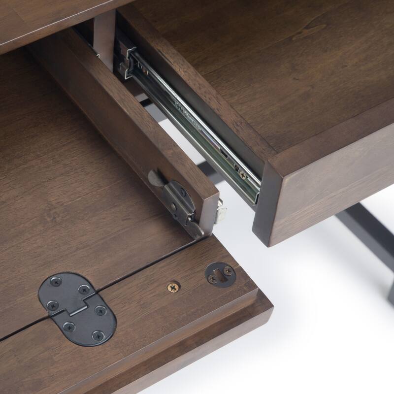 WYNDENHALL Devlin SOLID WOOD Industrial 72 inch Wide Wide Desk