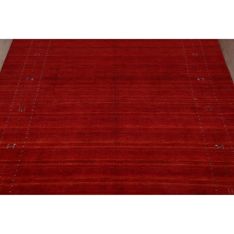 Tribal Gabbeh Indian Area Rug Hand-Knotted Modern Wool Carpet - 6'6" x 9'6"