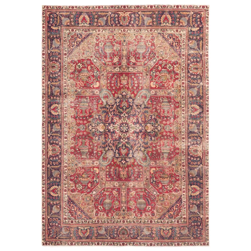 ECARPETGALLERY Hand-knotted Antalya Vintage Red Wool Rug - 6'7 x 9'6