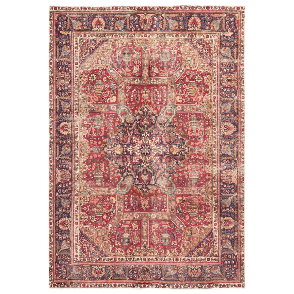 ECARPETGALLERY Hand-knotted Antalya Vintage Red Wool Rug - 6'7 x 9'6