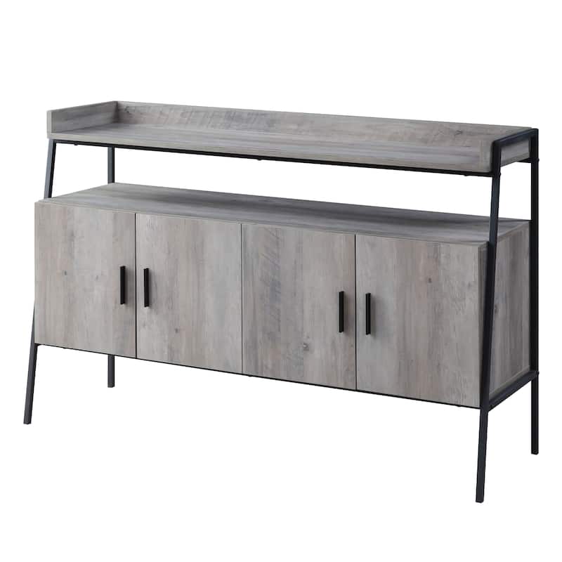 52" Industrial TV Stand with Shelf & Metal Legs