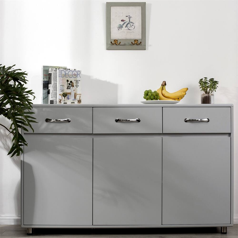 Three Doors Side Table Grey
