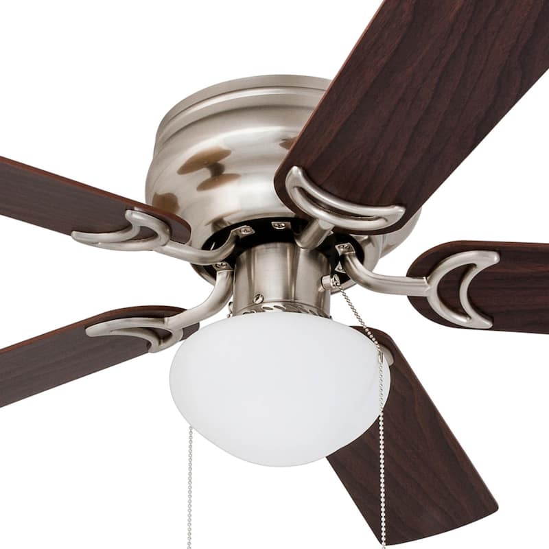 44" Prominence Home Alvina Satin Nickel Traditional Indoor LED Ceiling Fan with Light, Pull Chain