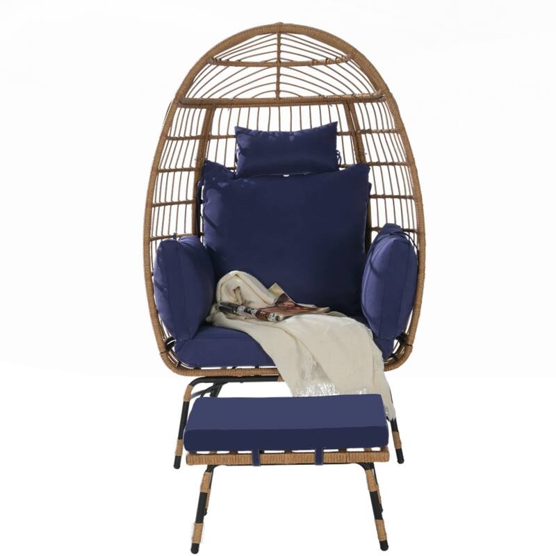 Oversized Large Egg ChairS with Ottoman