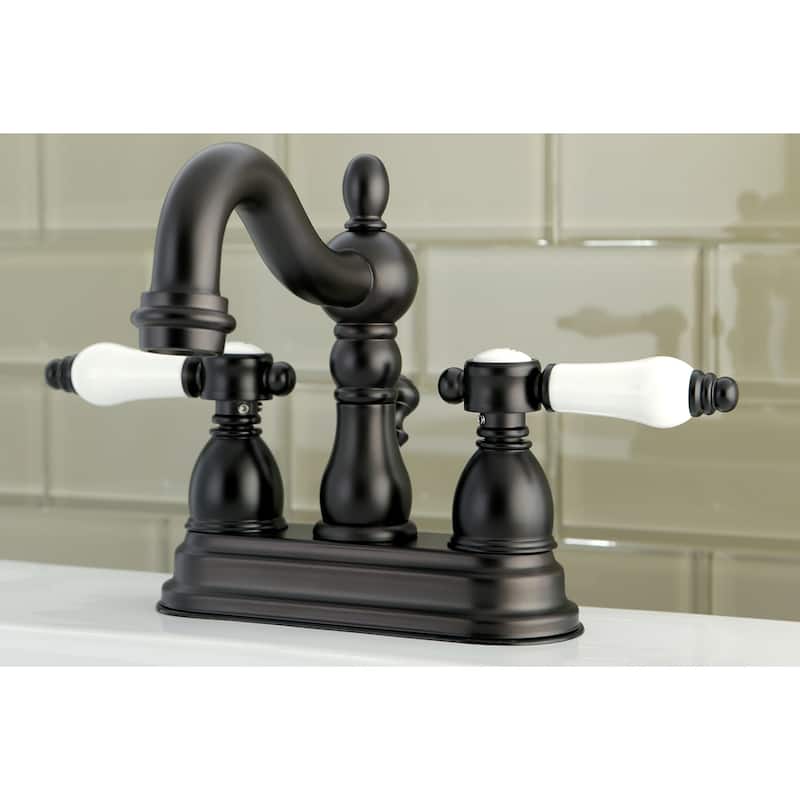 Kingston Brass Victorian Porcelain Handles Bathroom Faucet