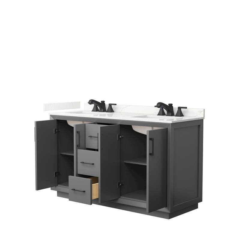 Strada 60-inch Double Vanity, Quartz Top