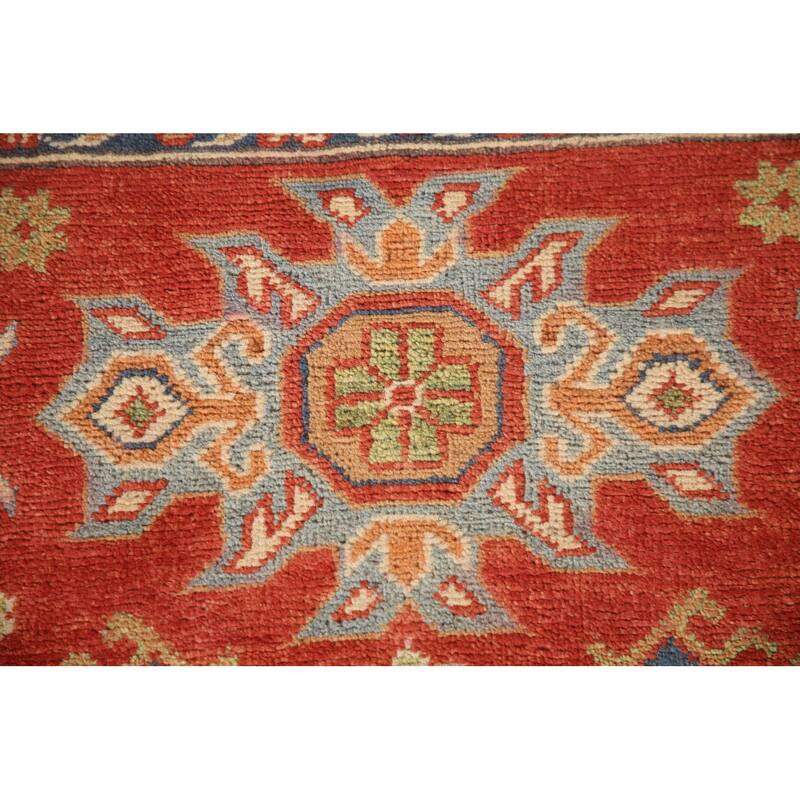 Geometric Kazak Oriental Accent Rug Handmade Traditional Wool Carpet - 2'7" x 4'0"