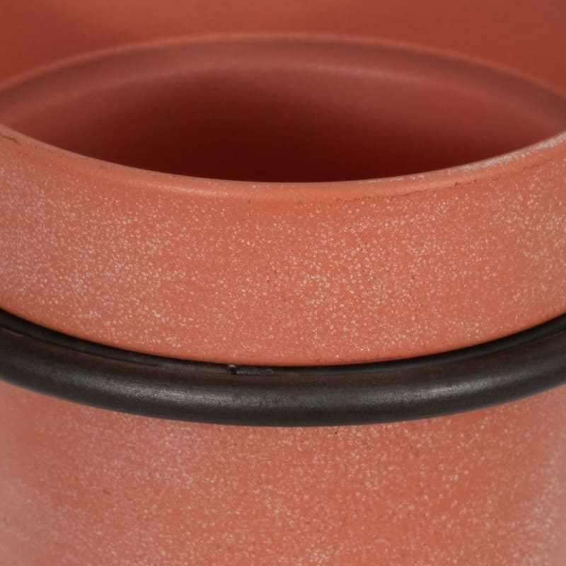 11" Metal Wall Planter Black Iron Arched Rainbow Mounted Wall Planter with Small Terracotta Planter Contemporary - 7" x 6" x 11"