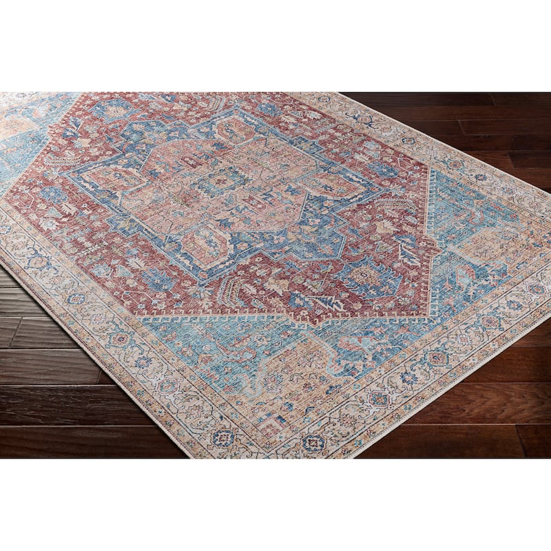 Livabliss Arabella Vintage Medallion Printed Machine Washable Area Rug