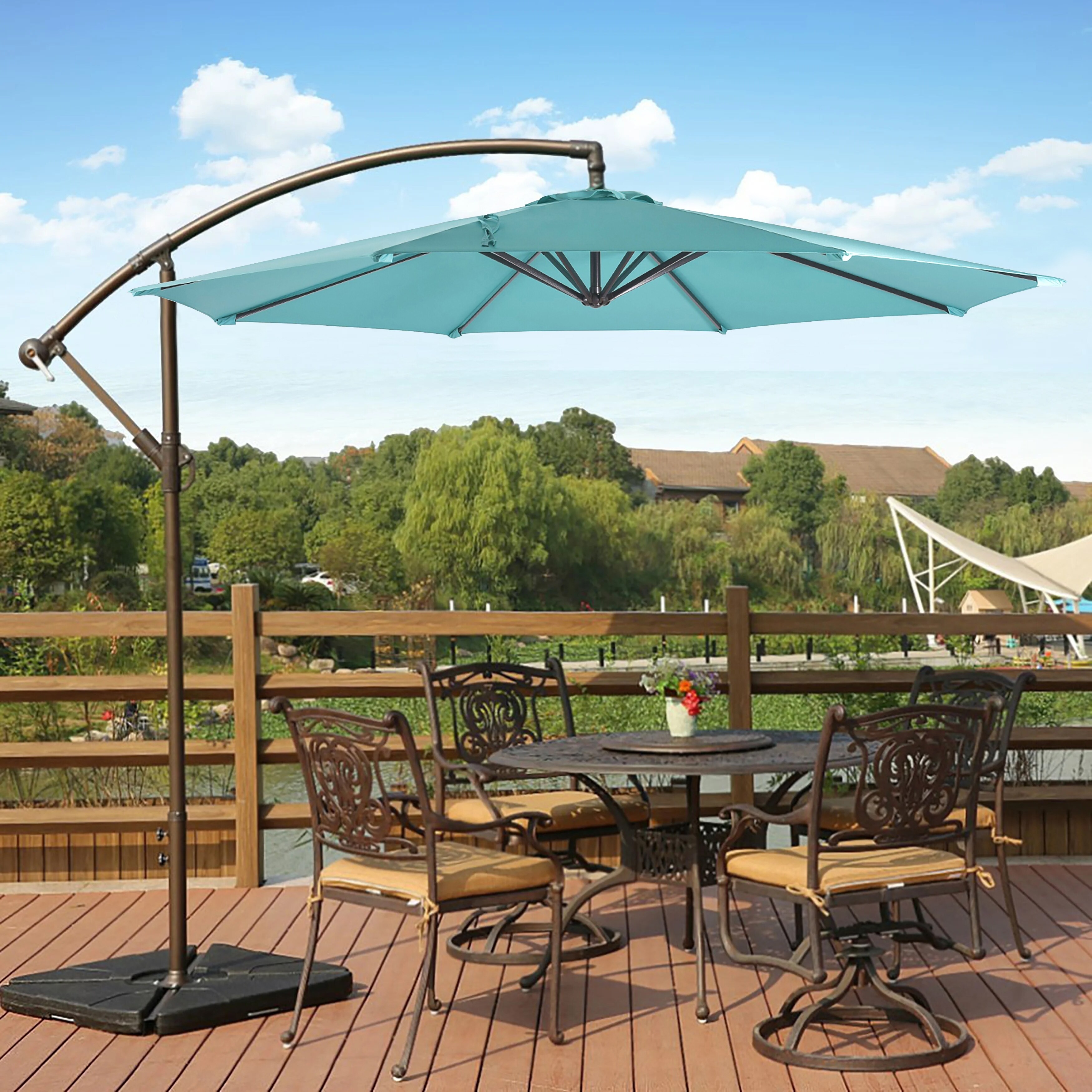 Shop Black Friday Deals On Weller 10 Offset Cantilever Hanging Patio Umbrella Base Not Included On Sale Overstock 20785140