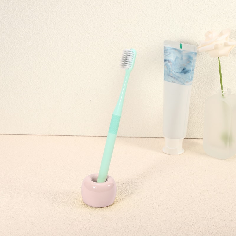 Toothbrush Holder, Round Mini Ceramic Toothbrush Holder Electric Toothbrush Holder, 1.65"x1.18", for Bathroom