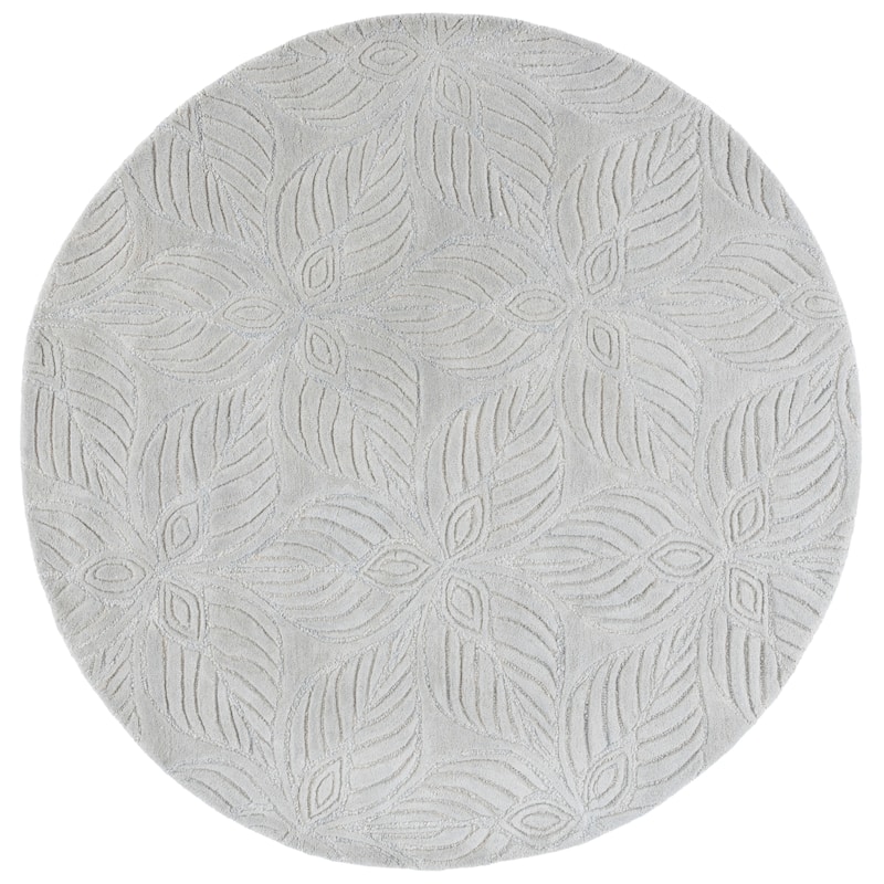 SAFAVIEH Handmade Bella Joannie Modern & Contemporary Wool Rug - 6' Round - Grey/Ivory
