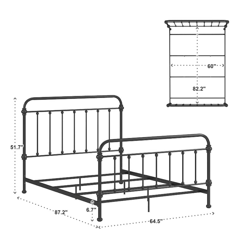 Giselle Antique Dark Bronze Iron Metal Bed by iNSPIRE Q Classic