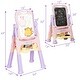 preview thumbnail 4 of 3, Kids Height Adjustable Double Side Magnetic Art Easel-Purple - 24" x 19" x 43"(L x W x H)