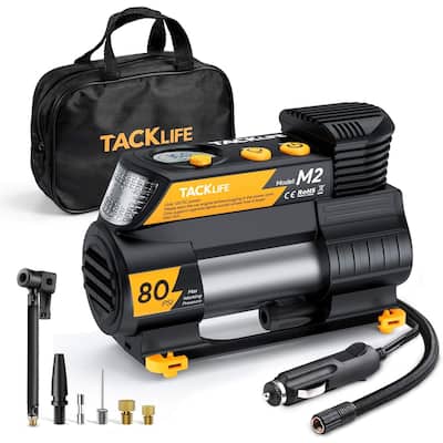 Tacklife Portable Air Compressor 12V DC Digital Auto Tire Inflator Yellow,M2 - N/A